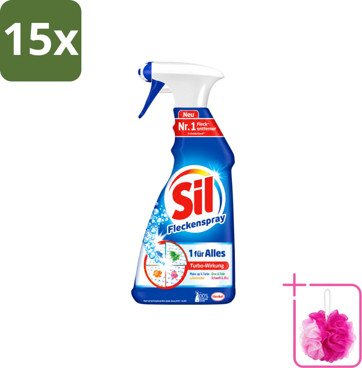 15 x Sil - Vlekverwijderaar - Spray - 500 ml - Bulkverpakking - Vlekverwijderaar - Douchemop - Wasmiddel