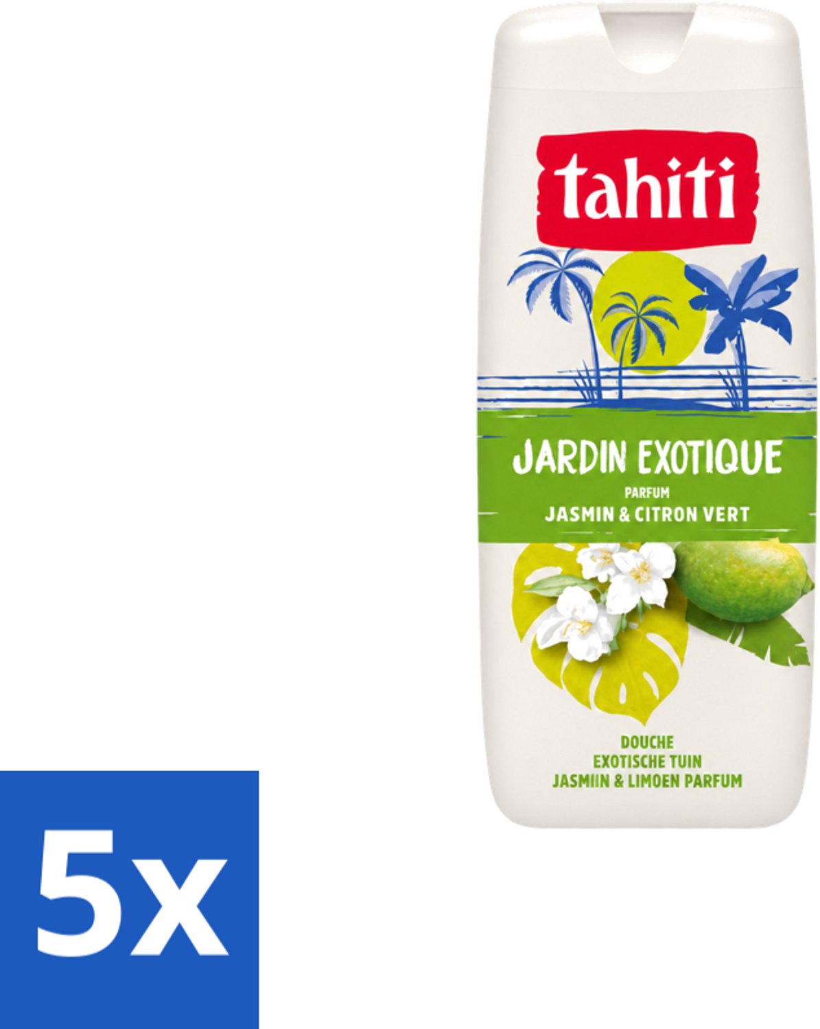 5 x Tahiti – Douchegel – Exotische Tuin Jasmijn & Limoen - 315 ml - Voordeelverpakking - 5 stuks