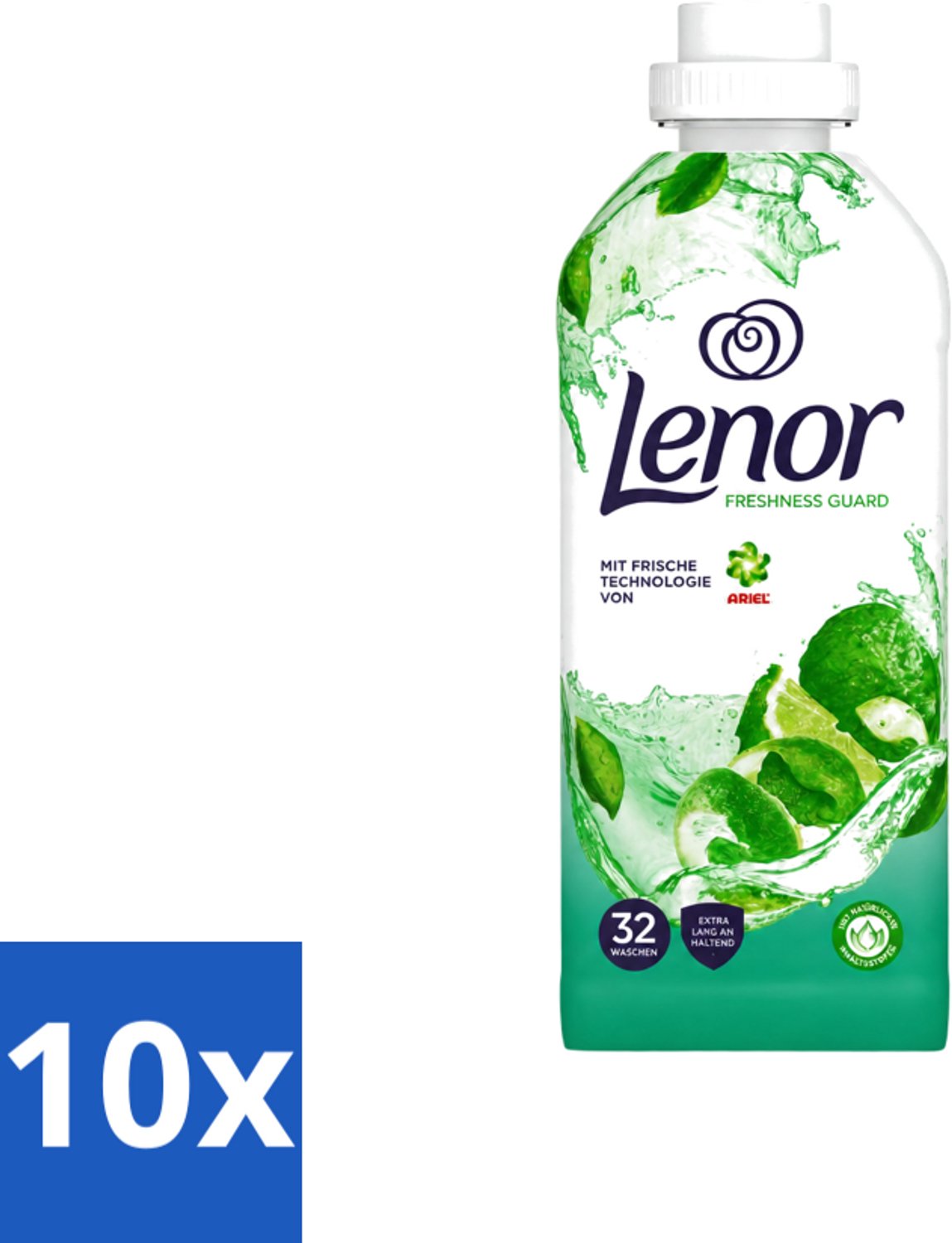 10 x Lenor – Wasverzachter – Freshness Guard – 32 Wasbeurten – 800 ml - Voordeelverpakking - 10 stuks