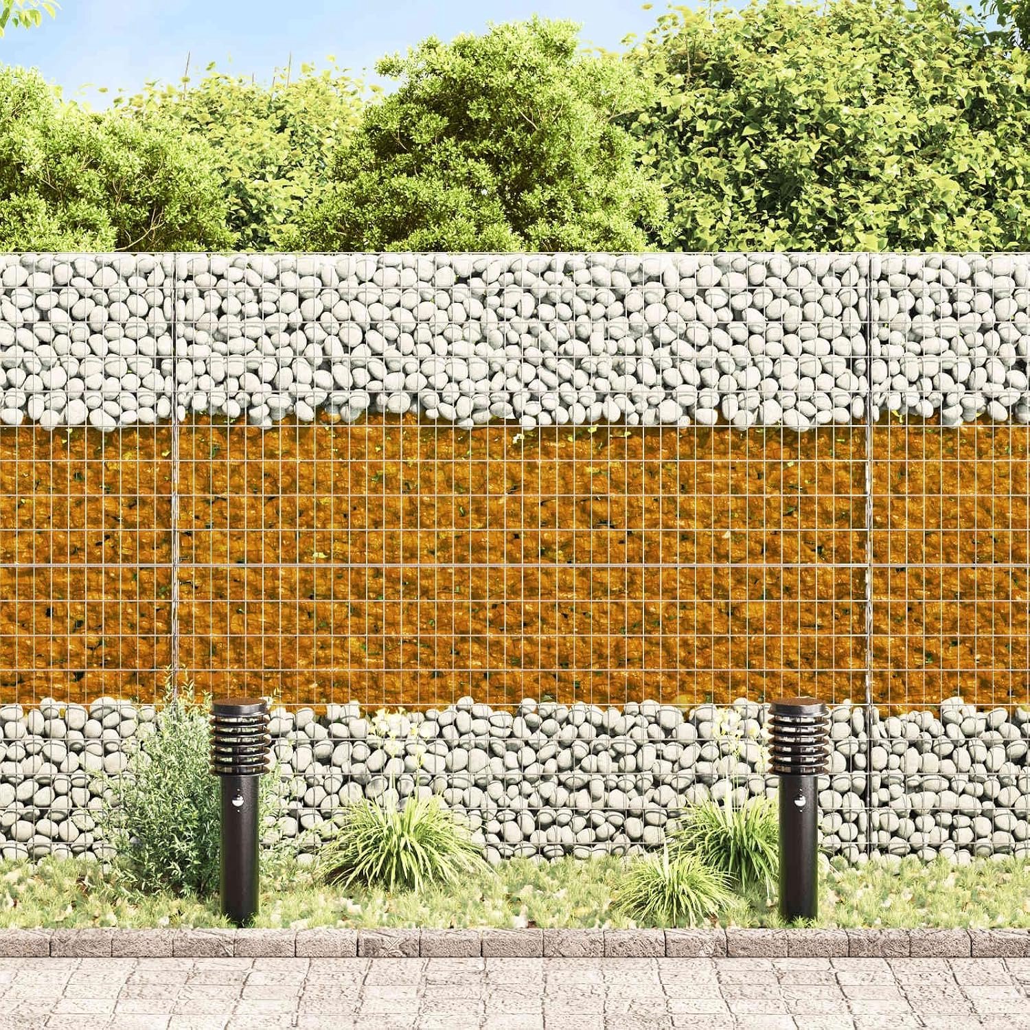 Decoratieve glazen stenen, bruin, 6-12 cm, voor tuin en terras, 25 kg, decoratieve stenen voor moderne tuinvormgeving, vijver en buiten