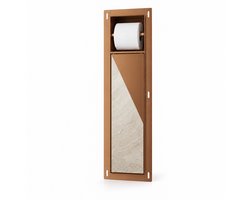 AquaVik Toiletrol- en Borstelhouder Røk Inbouw Betegelbaar Nordic Geborsteld Brons Koper