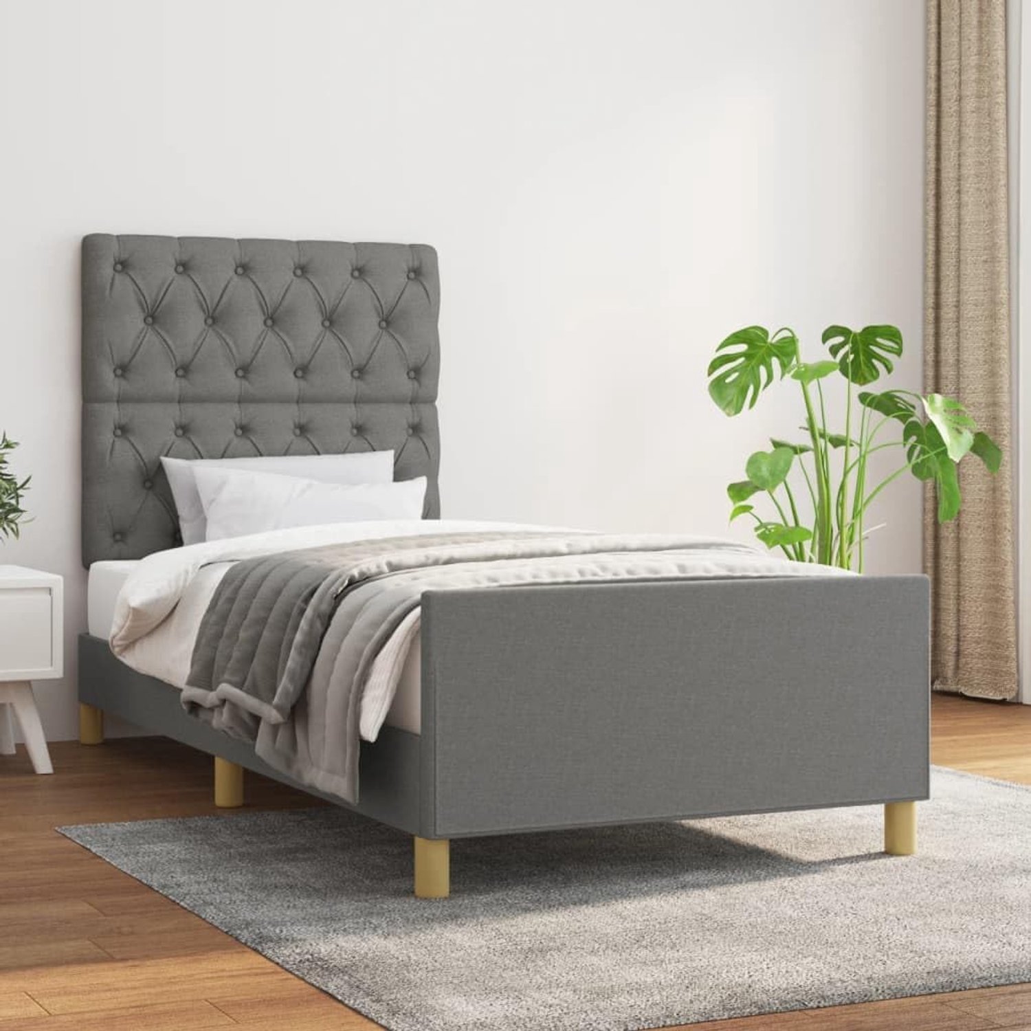 Verstelbaar Hoofdeinde Bedframe 80x200 Donkergrijs