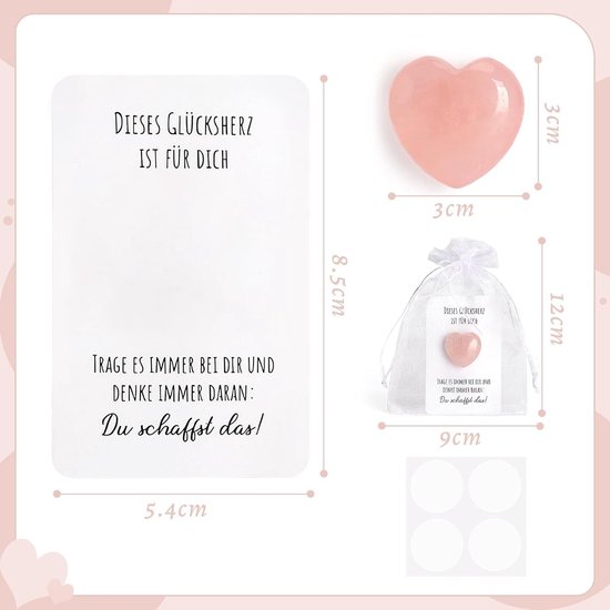 Klein Gelukshartje met Inspirerend Kaartje – Perfect Cadeautje voor Steun, Succes en Positiviteit — afbeelding 5