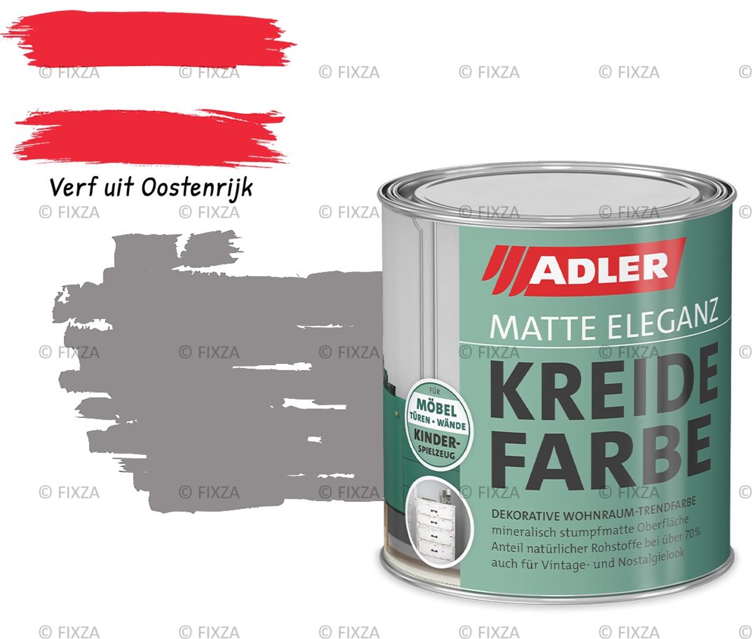 ADLER Vivido Krijtverf – Zilvervee – Duurzame matte verf voor hout, meubels, deuren, metaal en kunststof – 750 ml