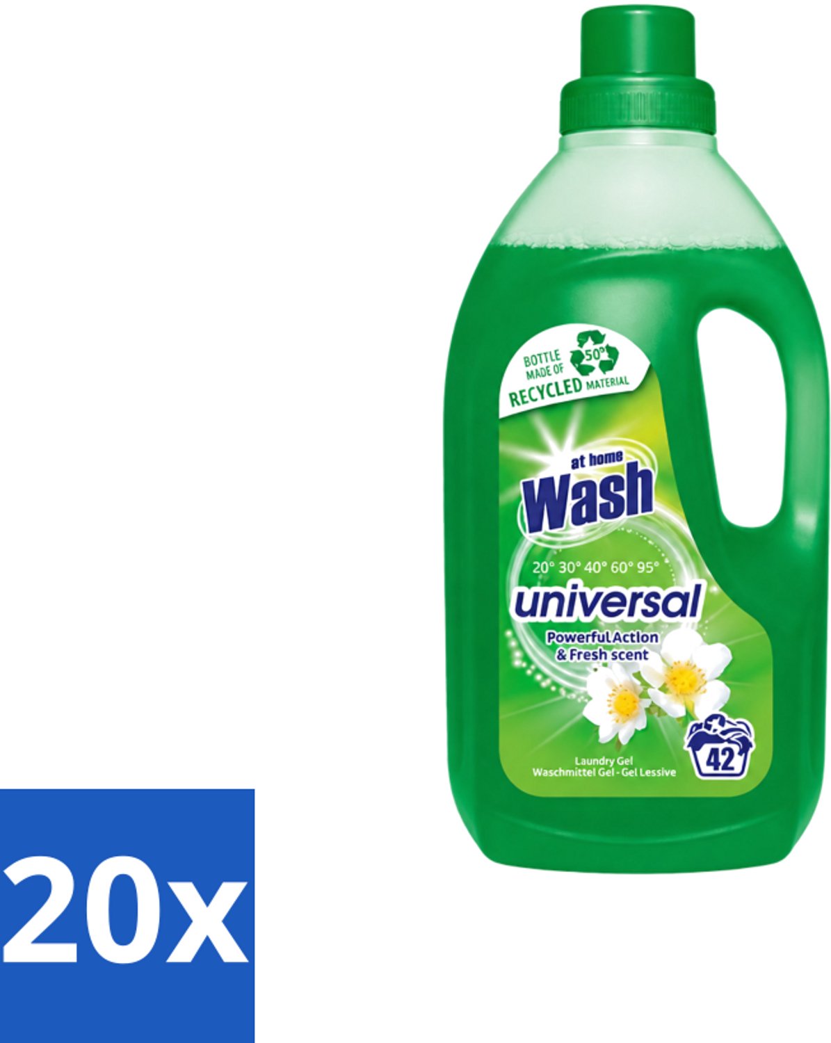 20 x At Home - Wash - Wasmiddel - Alle Was - Frisse Geur - 42 Wasbeurten - Voordeelverpakking - 20 stuks