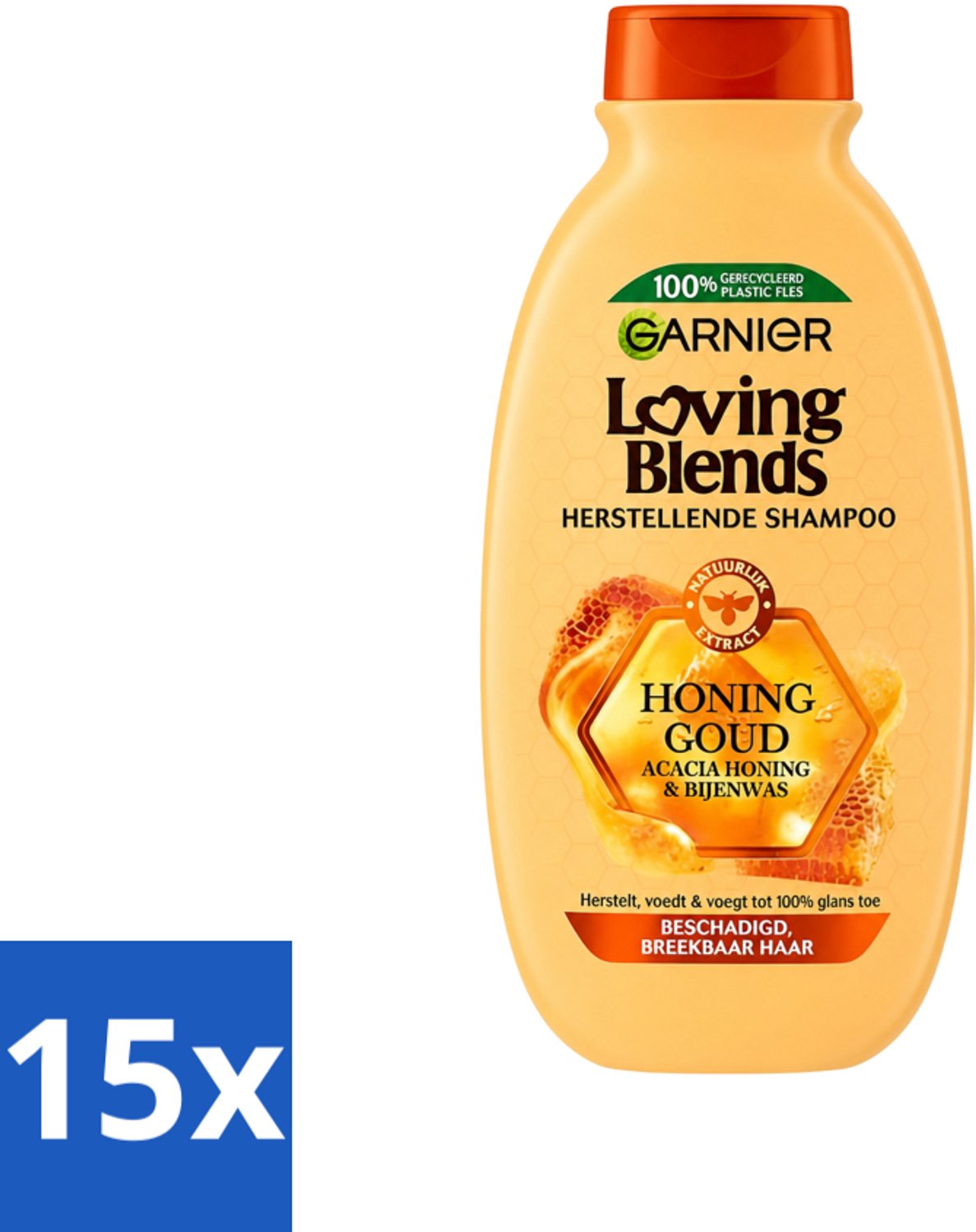 15 x Garnier - Loving Blends - Shampoo - Honing Goud - Beschadigd & Breekbaar Haar - 300 ml - Voordeelverpakking - 15 stuks