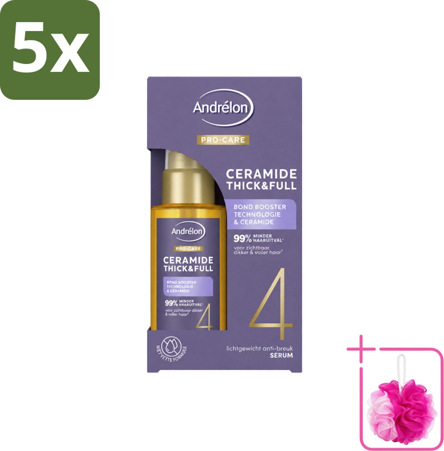 5 x Andrélon – Serum – Pro Care – 50 ml - Bulkverpakking - Fijn haar verzorging - Douchemop - Dun haar verzorging