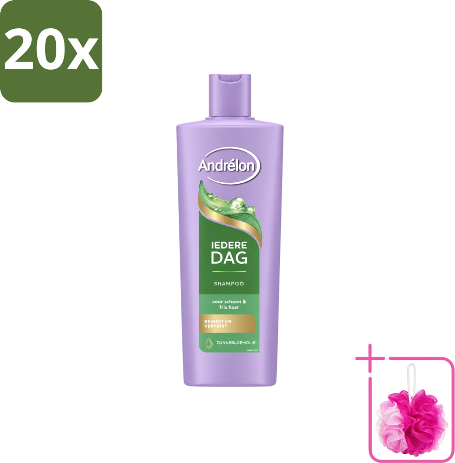 20 x Andrélon – Shampoo – Iedere Dag – 400 ml - Bulkverpakking - Dagelijks haar wassen - Douchemop - Fris haar