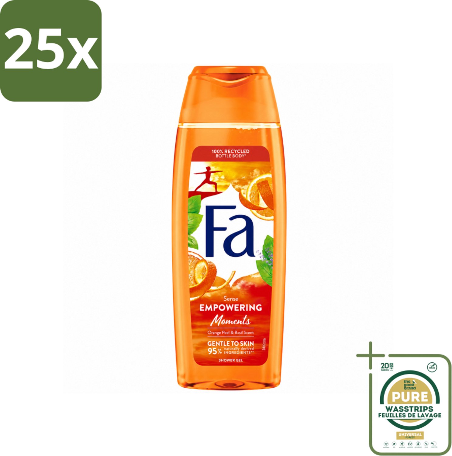 25 x Fa – Douchegel – Empowering Moments – 250 ml - Wasstrips - Douchegel - Hydraterende Douchegel - Douchegel Voor Huid - Douchegel Voor Normale Huid - Douchegel Met Geur
