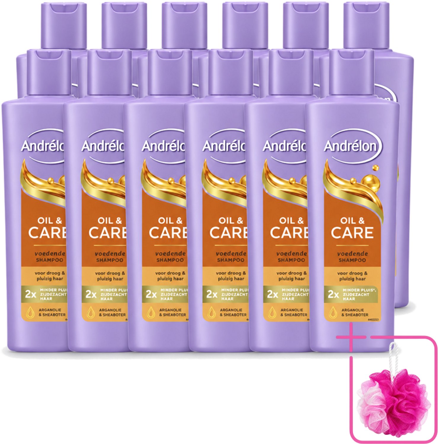 12 x Andrélon – Shampoo – Oil & Care – 250 ml - Bulkverpakking - Droog haar - Douchemop - Pluis