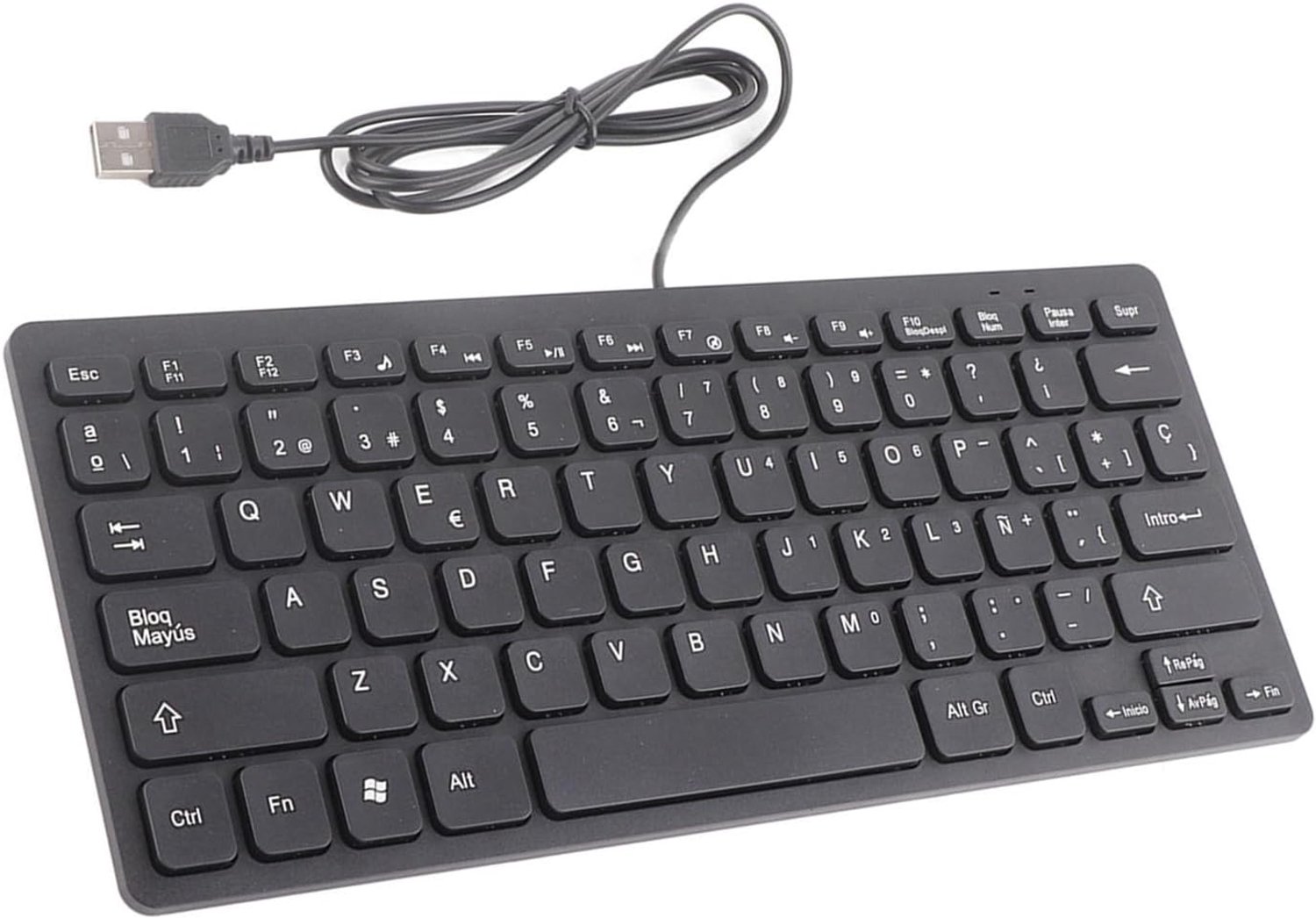 Design Spaans toetsenbord met kabel, 78 toetsen, knoppen tegen vervaging, comfortabel kantoor voor kantoor en games