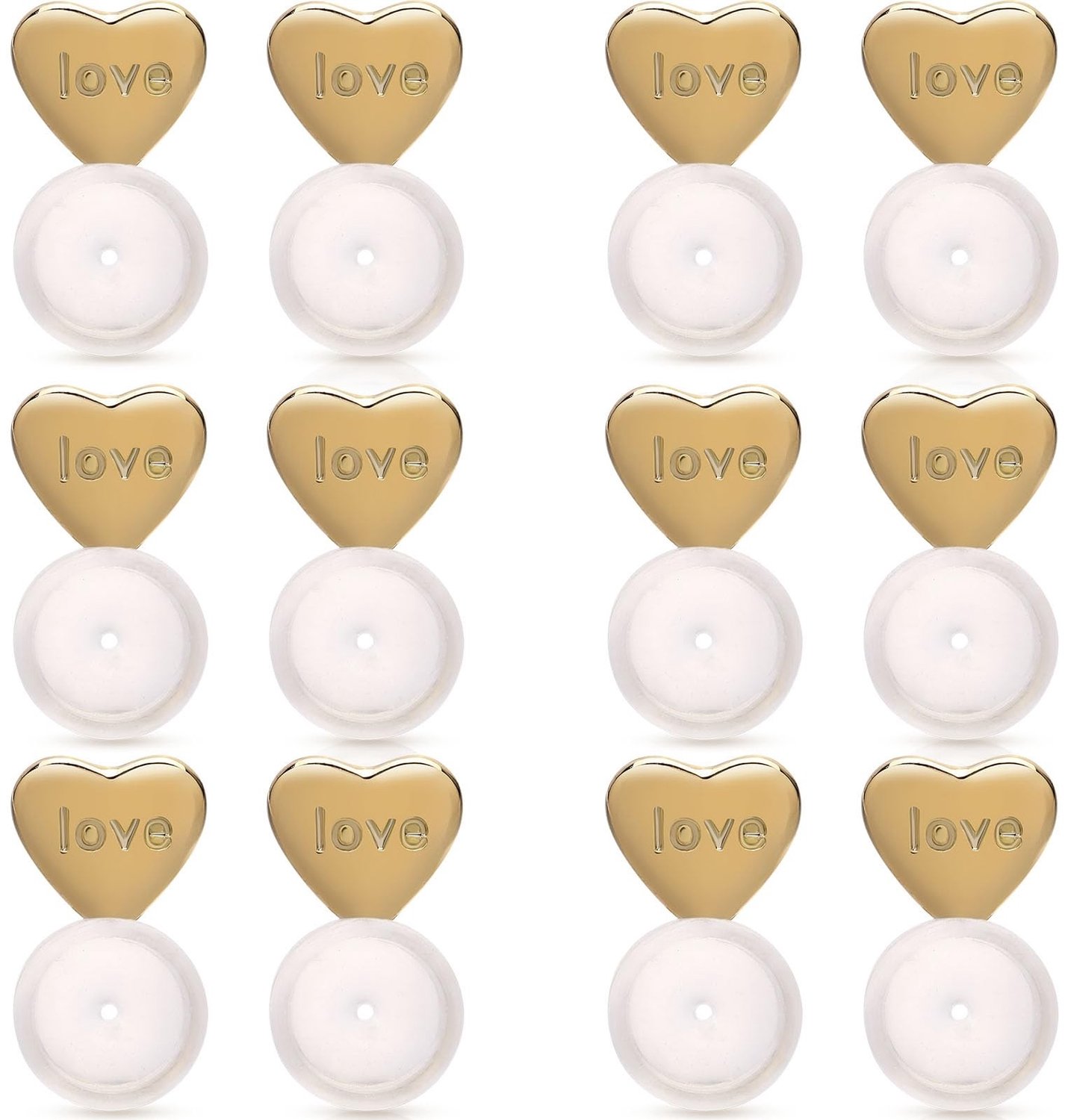 14 Stuks Hartvormige Oorbellifters van Silicone