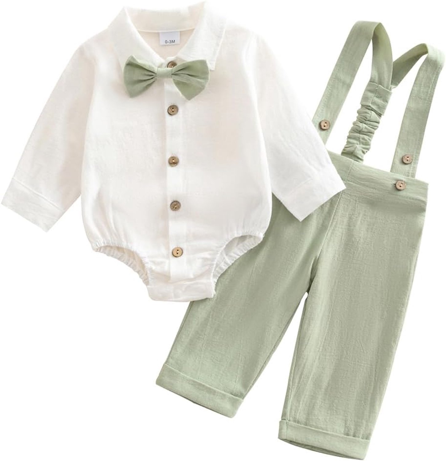 Zomer Herfst Gentleman Outfit Effen Korte Mouw Top met Strik + Gestreepte Overall Shorts Cake Smash Verjaardag Kleding