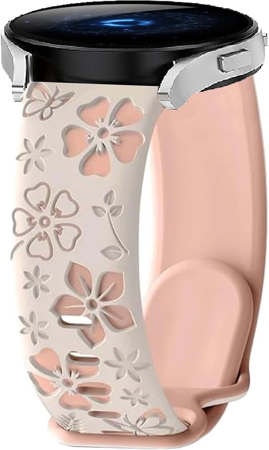 Vervangarmband 20 mm - Silicone - Bloemenprint - Sportieve stijl - Vemera