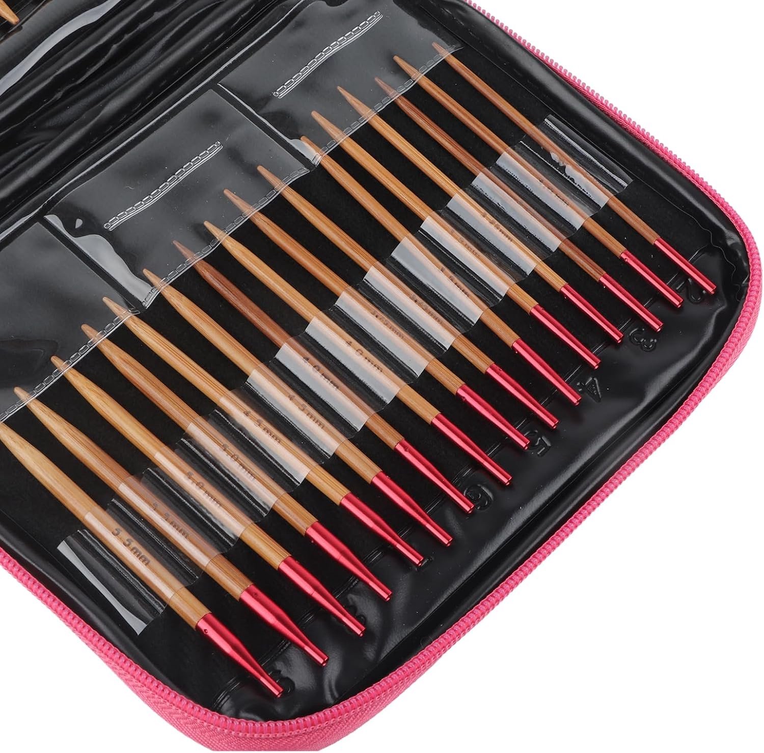 Rondbreinaalden Naald 20×18×3 Verwisselbare Verkoolde Bamboe Naalden Set Aluminium Rondbreinaalden Set