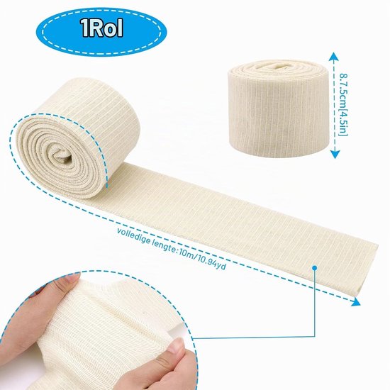 Ondersteunende Elastische Bandage voor Sport, Wasbaar en Herbruikbaar, Ideaal voor Grote Knieën en Middelgrote Thighs, Katoen en Spandex, Wit — afbeelding 5