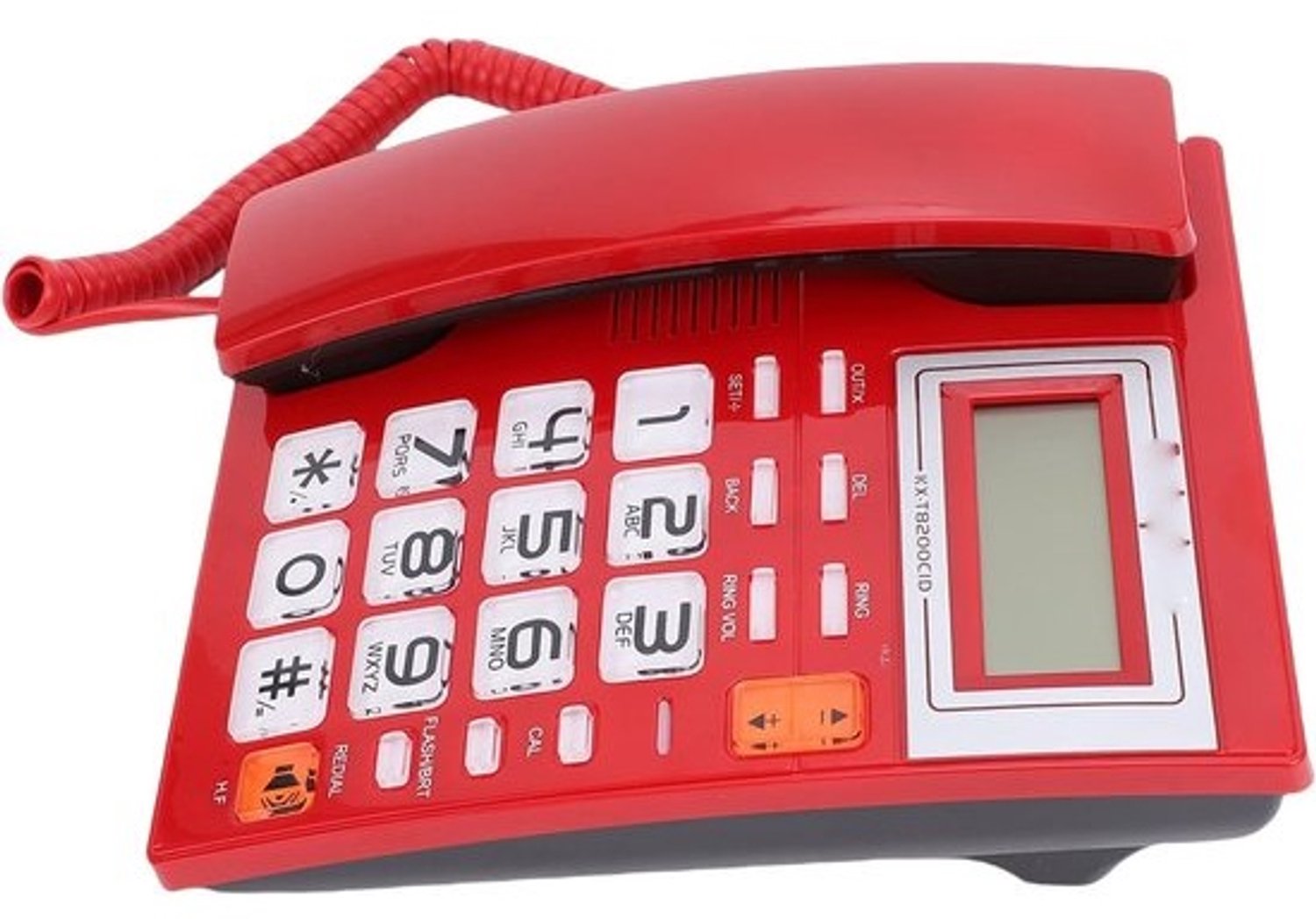 Vaste Telefoon - Telefoon voor senioren - Eenvoudig bellen - Grote knoppen - 16-cijferig scherm - Rood