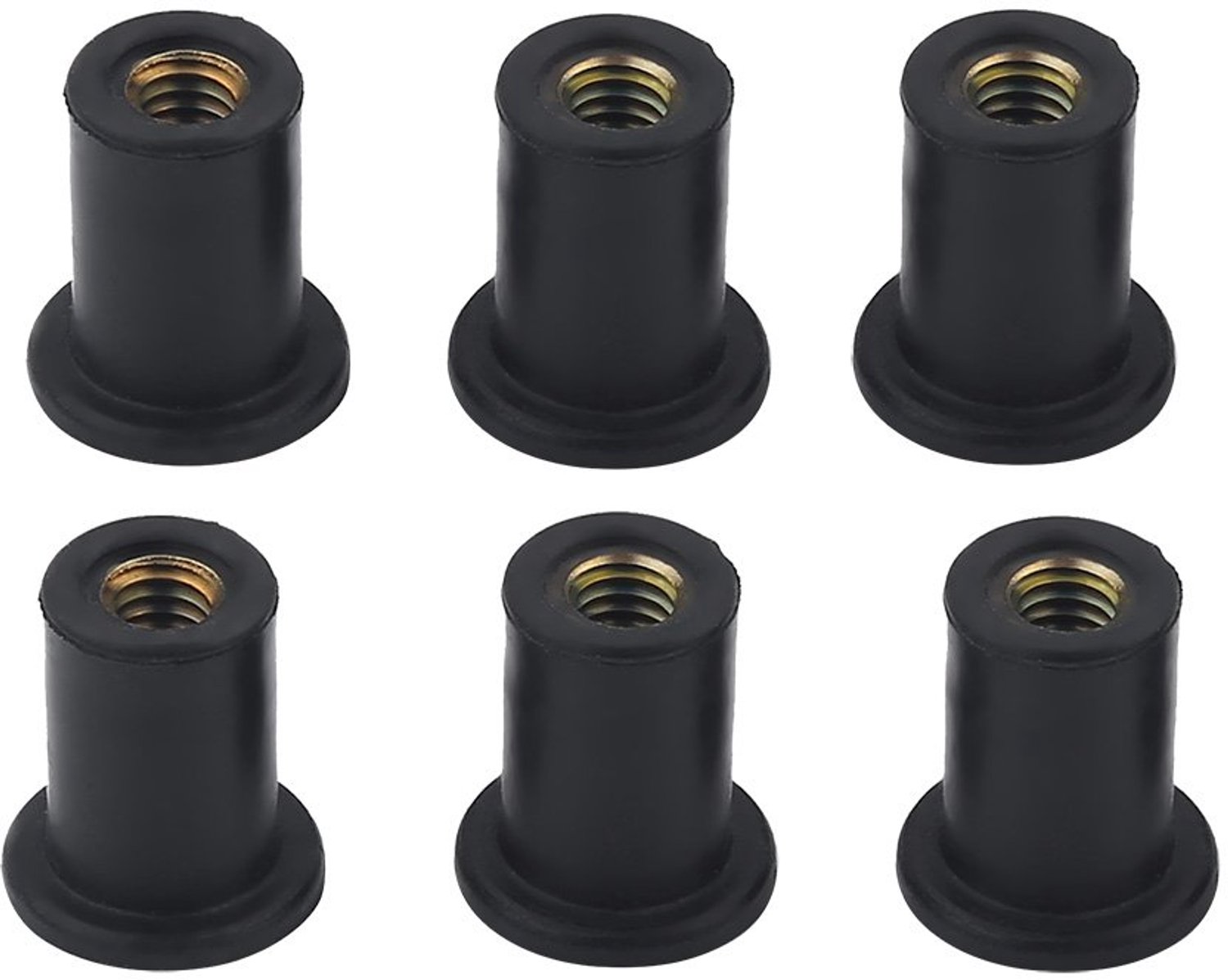 6-delige set M4-rubberen fonteinmoeren en voorruitschroeven: premium messing en kwaliteitsrubber, vervormingsbestendig, draagbaar, robuust, voor een veilige installatie op