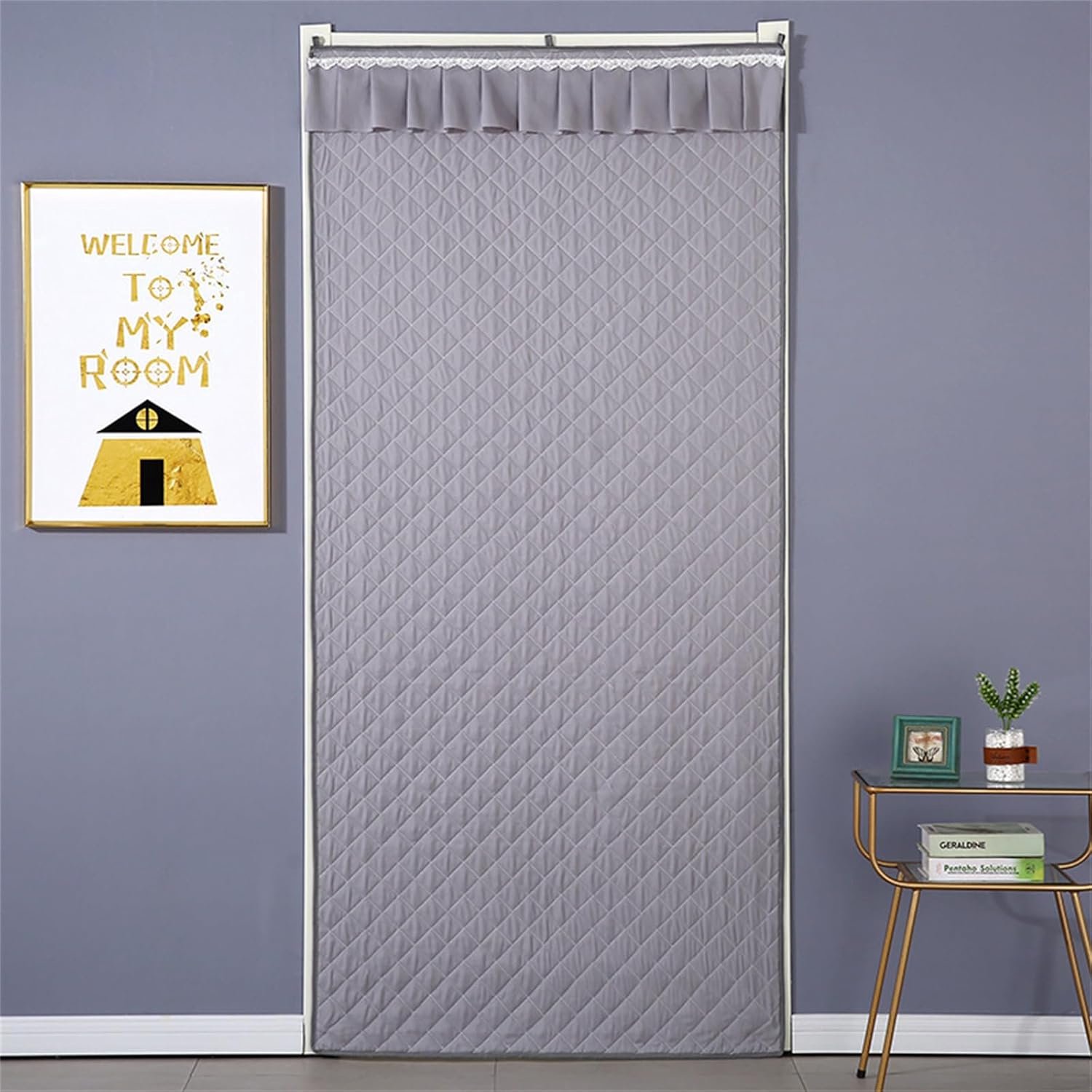 Warmte-isolerend, voor de winter, thermisch, koude- en warmte-isolerend, met akoestische isolatie voor buiten en binnen (90 x 220 cm, grijs)