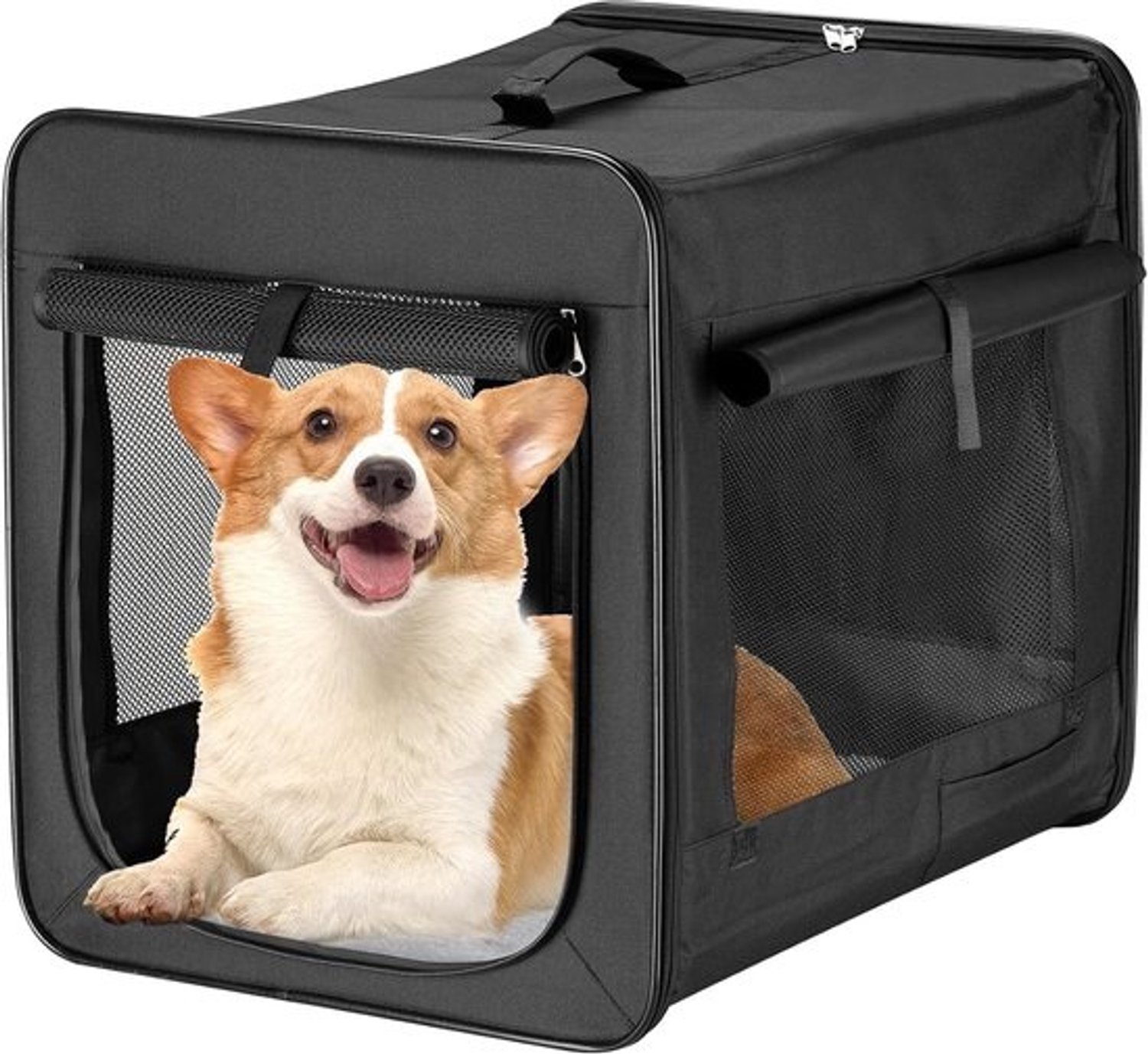 Reismand Huisdieren - Transportbox voor Honden - Veilig Vervoer - Opvouwbaar Ontwerp - 58x46x53cm - Zwart