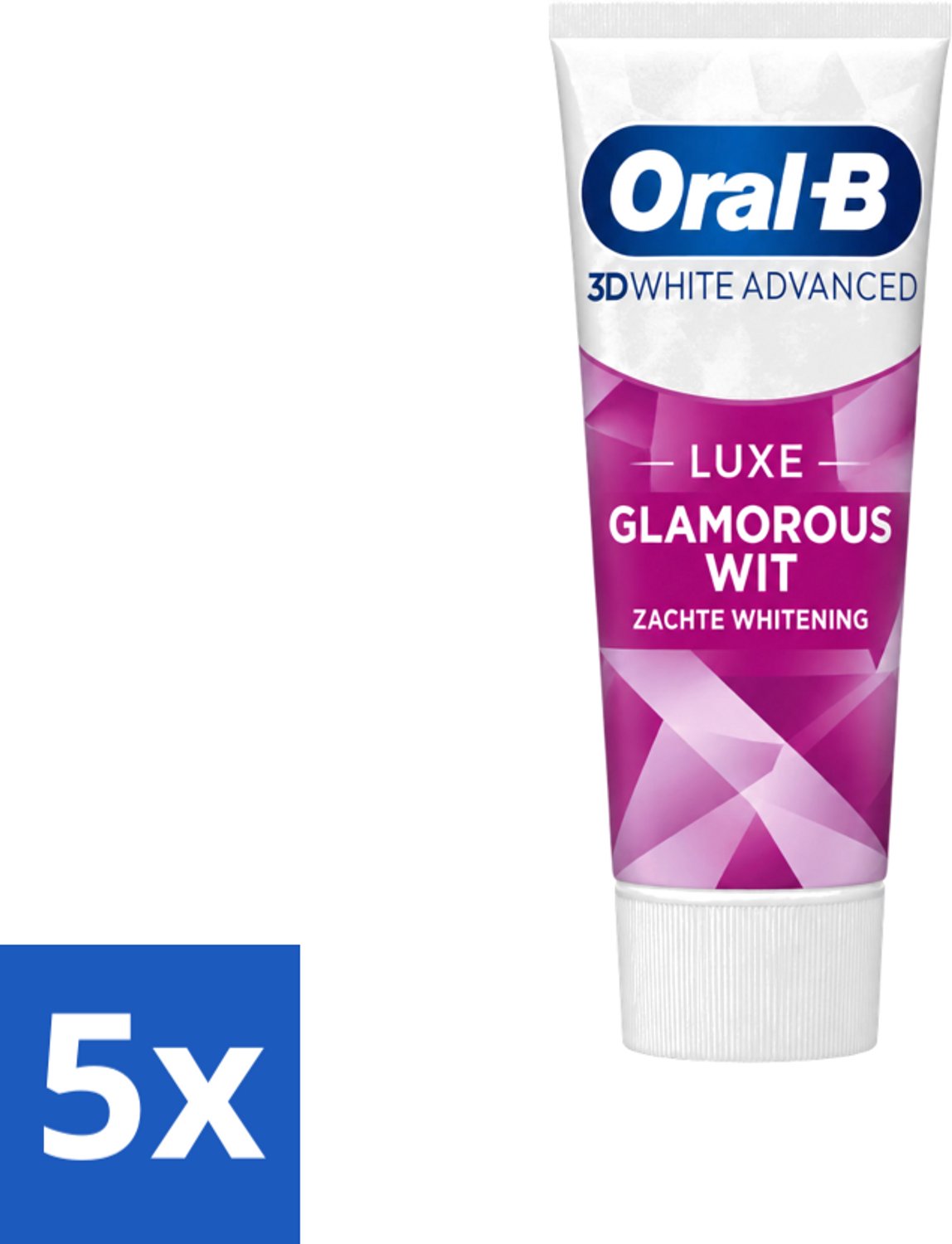 5 x Oral-B - 3D White Advanced – Tandpasta – Luxe – Glamorous White – 75 ml - Voordeelverpakking - 5 stuks