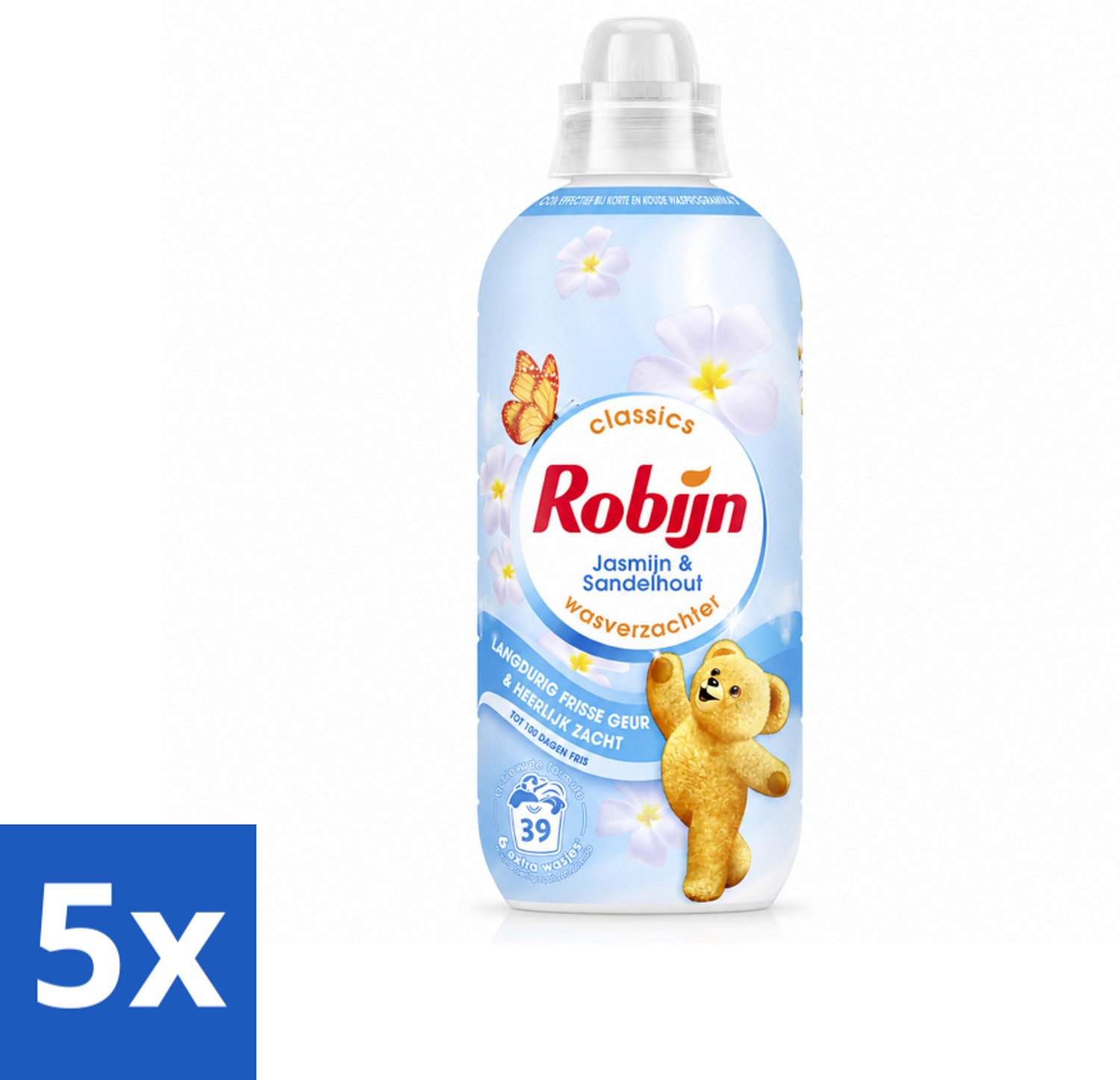 5 x Robijn – Wasverzachter – Jasmijn & Sandelhout – 780 ml - Voordeelverpakking - 5 stuks