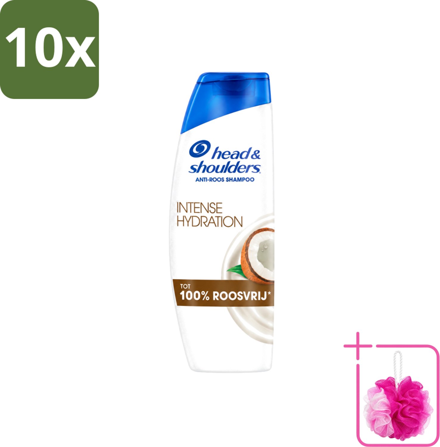 10 x Head & Shoulders - Shampoo - Intense Hydration - 100% Roosvrij - 300 ml - Bulkverpakking - Anti-roos shampoo - Douchemop - Hoofdoorzaak roos