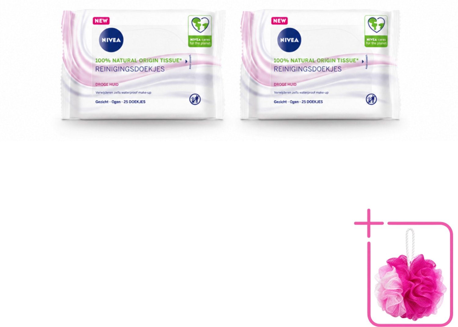 2 x NIVEA - Reinigingsdoekjes - Verzachtend - Droge Huid - Verwijdert Waterbestendige Make-up - 25 Doekjes - Bulkverpakking - Reinigingsdoekjes - Douchemop - Gezicht reinigen