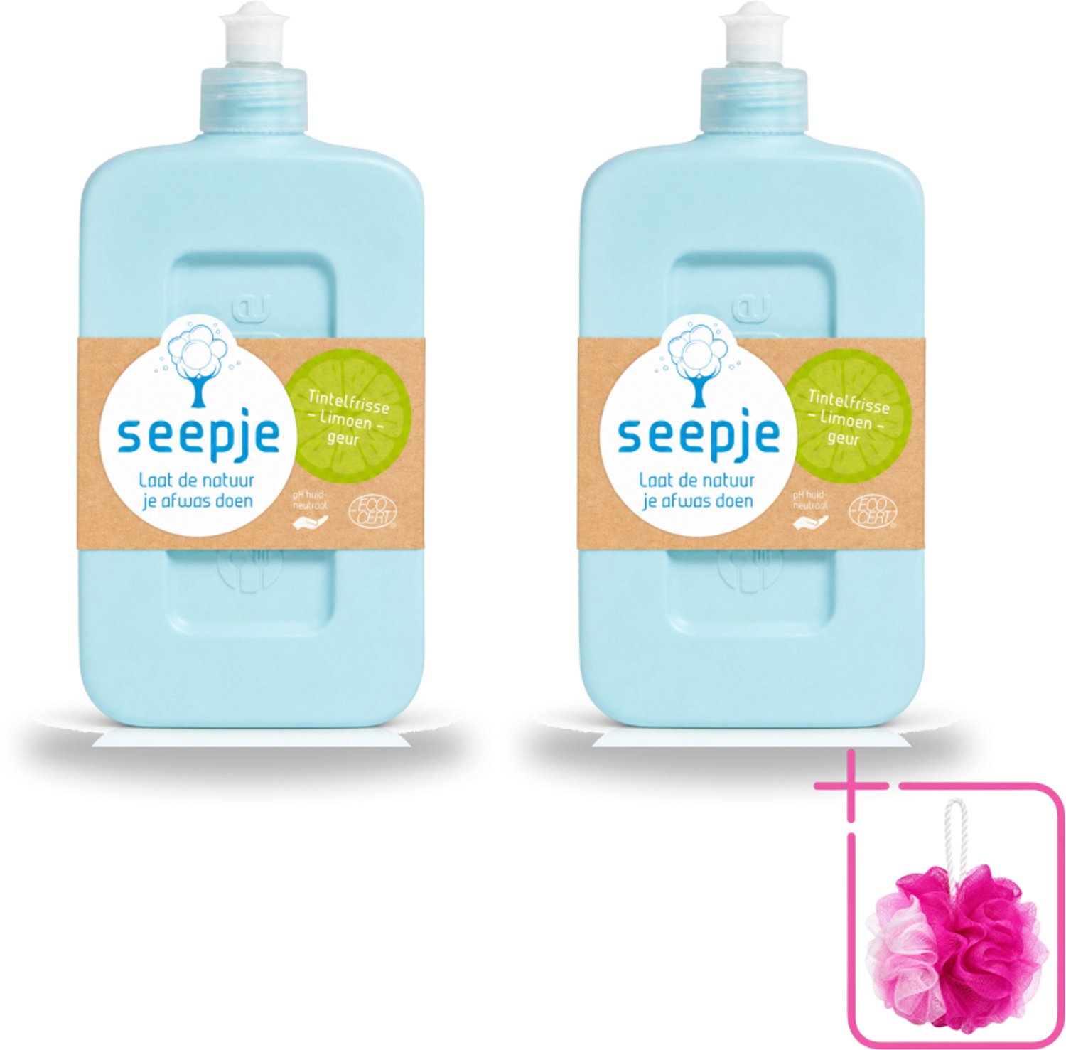 2 x Seepje - Afwasmiddel - Milieuvriendelijk - Tintelfrisse Limoen Geur - 500 ml - Bulkverpakking - Afwasmiddel - Douchemop - Milieuvriendelijk