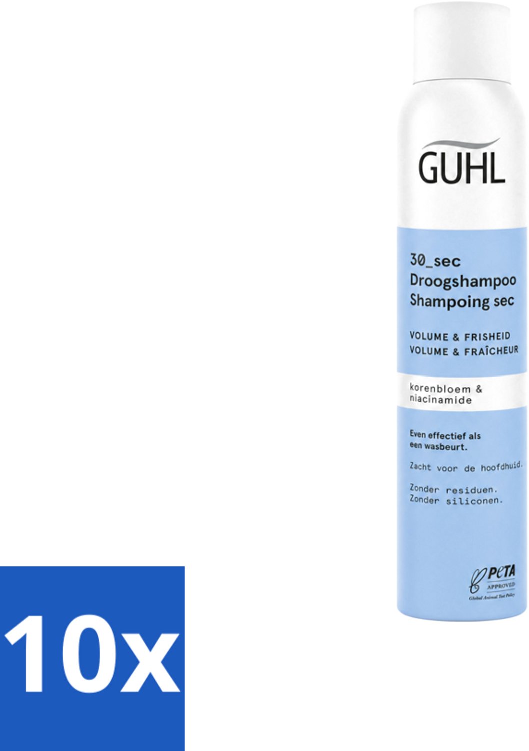 10 x Guhl – Droogshampoo – Volume & Frisheid 30 sec – 200 ml - Voordeelverpakking - 10 stuks