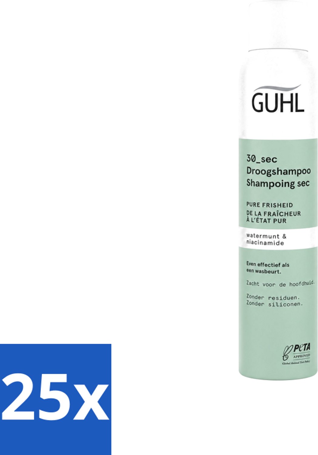 25 x Guhl – Droogshampoo – Pure Frisheid 30 sec – 200 ml - Voordeelverpakking - 25 stuks