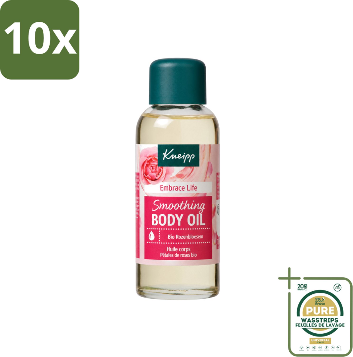 10 x Kneipp - Huidolie - Embrace Life - Anti‑Aging verzorging - 100 ml - Wasstrips - Huidverzorging - Anti-aging - Droge Huid - Rijpe Huid - Huidolie
