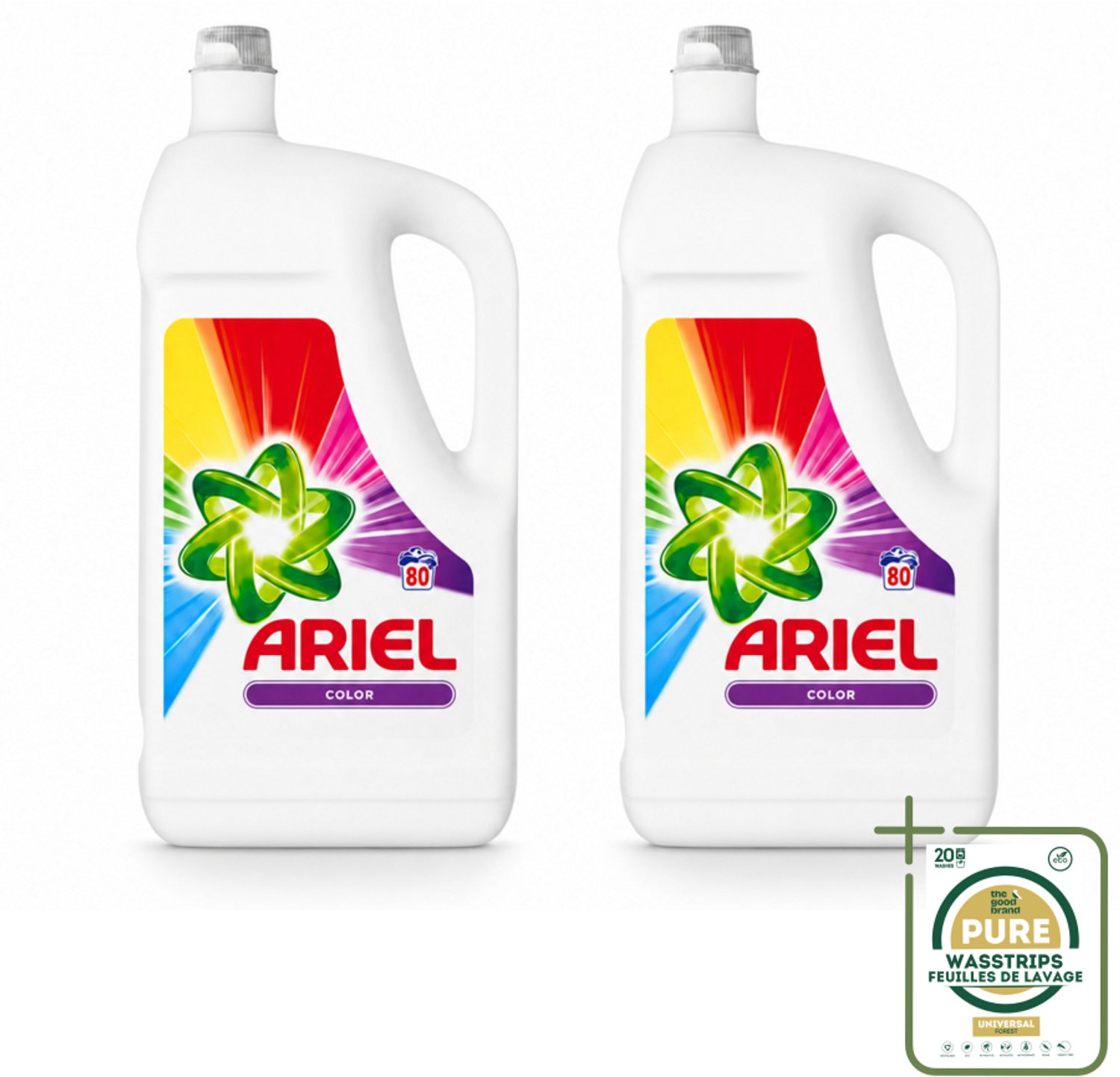 2 x Ariel - Wasmiddel - Color - 80 Wasbeurten - 2,64 liter - Wasstrips - Kleurbehoud - Wasmiddel Voor Gekleurde Kleding - Vlekverwijdering - Fris Geur - 80 Wasbeurten