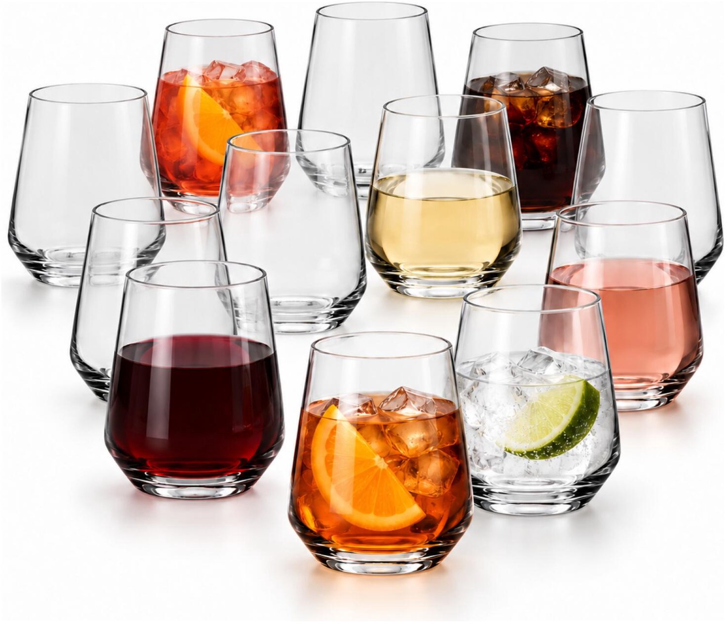 Alessandro Drinkglazen / waterglazen King - 12x stuks - glas - 400 ml - 8 x 12 cm
