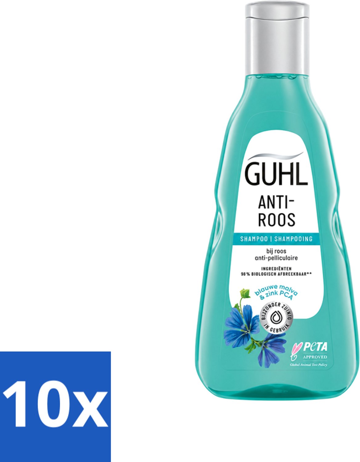 10 x Guhl - Shampoo - Anti-Roos - 250 ml - Voordeelverpakking - 10 stuks