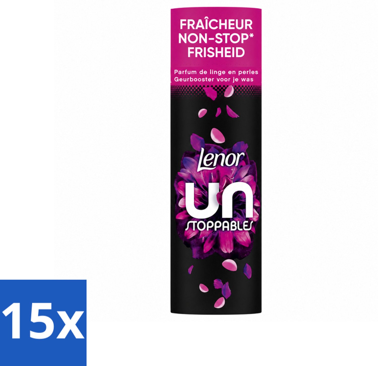 15 x Lenor Unstoppables - Geurbooster - Bloemen Fris - Non-Stop Frisheid - 19 Wasbeurten - Voordeelverpakking - 15 stuks