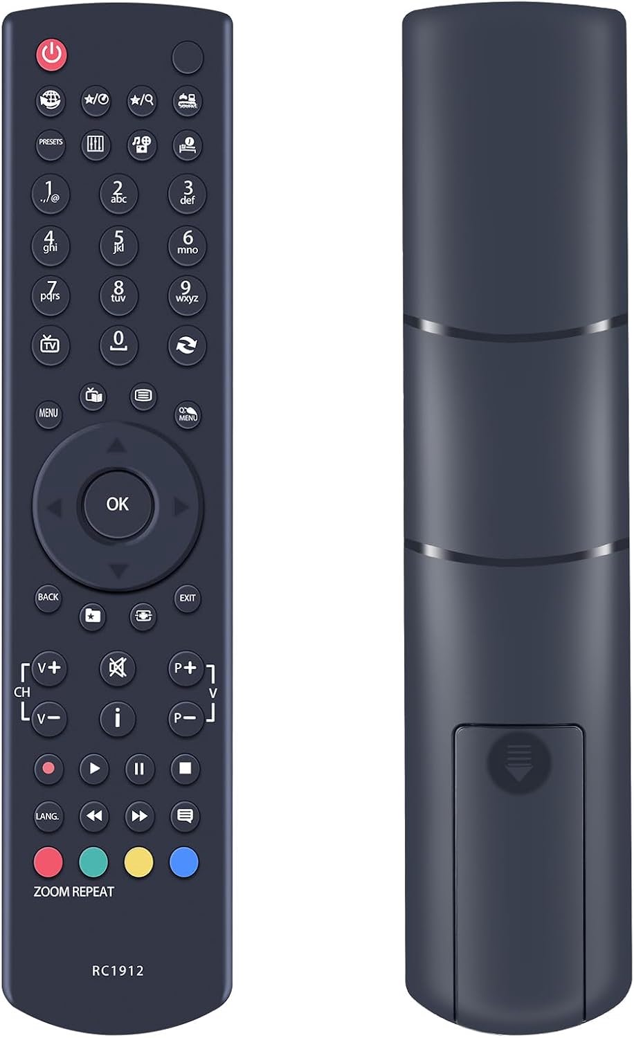 Vervangende afstandsbediening voor Telefunken TV RC-1912 RC1912 L24H125N2 L24H125N2D L24H125N3 L24H125N3D L24H180I3D L40F185F2 L48F 243F3 C D40F2125R3C D40F127I3 L19H97DI3 L22F185D3D