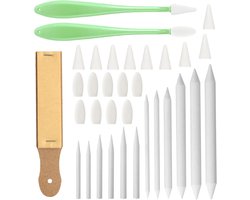 Stumps 15 Pack Schets Tekening Stump Potlood Gereedschap Inclusief 12 Papier Art Blenders Blender Potloden, 2 Schets Wisserset, 20 Spons Hoofden en 1…