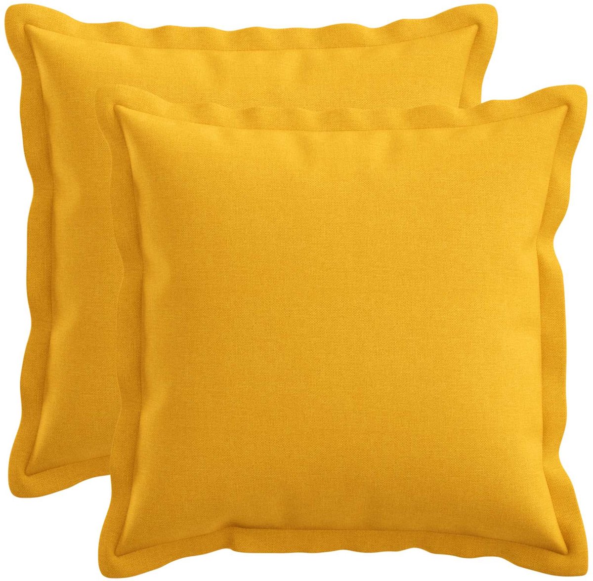 vidaXL Dekenkussen - 2 - st - HOUTEN - Licht - Geel - 30 - x - 30 - cm - Faux - Linnen Lichtgeel