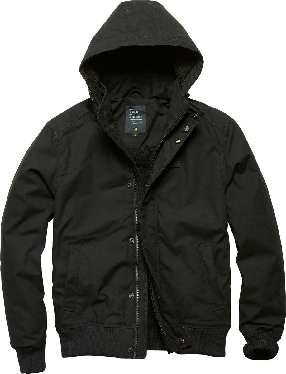 Vintage Industries Hudson Heren Winterjas Zwart