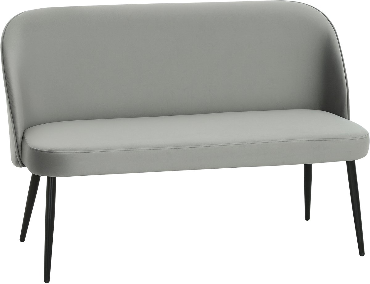 Homona 2-zitsbank - Met fluweelachtige bekleding - 127 x 63 x 84,5 cm - Grijs