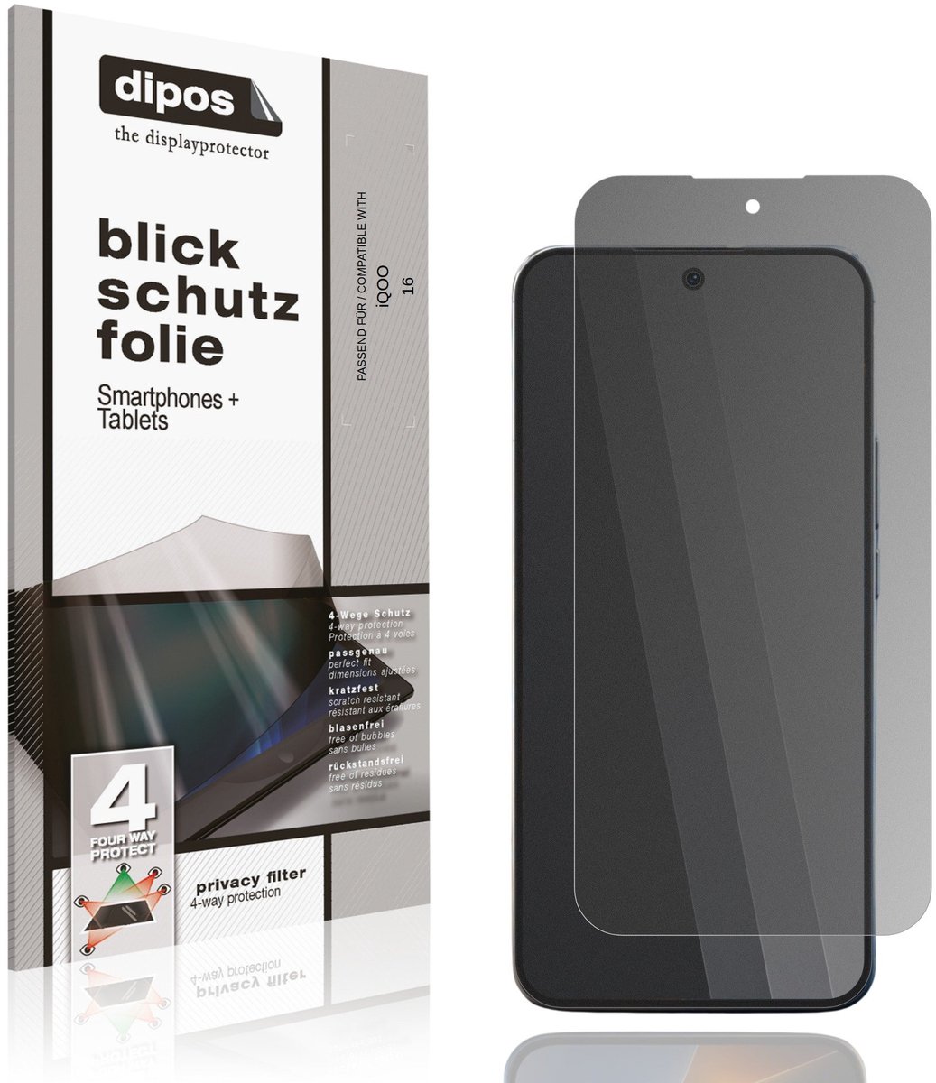 dipos – Matte Privacy Screenprotector geschikt voor iQOO 16 | Anti-Spy Beschermfolie