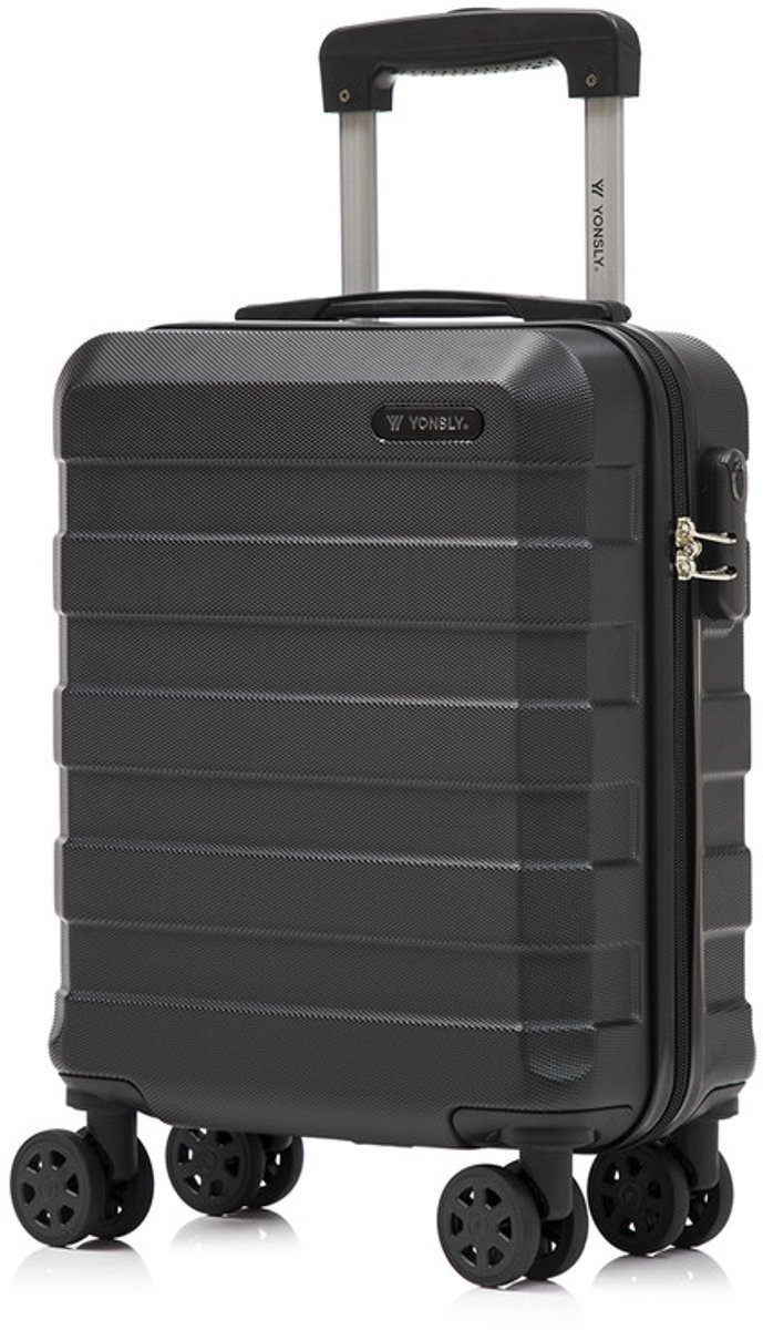 YONSLY Handbagage Koffer - 46x31x20 cm - Reiskoffer 25L - Zwart