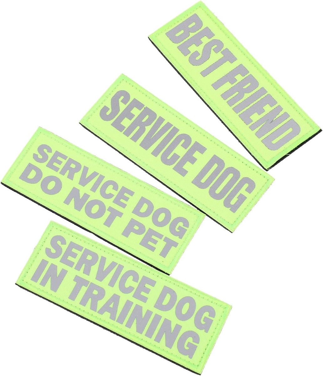 4 Stuks Delige Reflecterende Servicehond Patches Slijtvast Nylon Draagbare Professionele Hondenpatches voor Tuig voor Wandelen Joggen Nachtelijk Gebruik