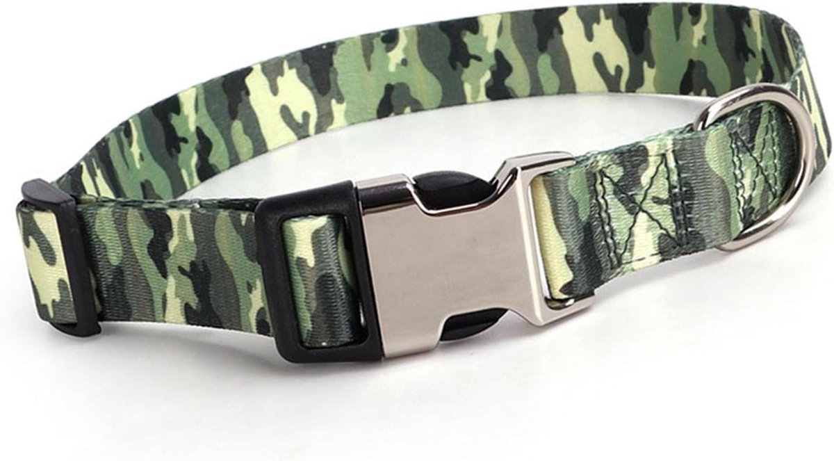 Bedrukte Halsband, Verstelbare Metalen Gesp, Zachte Patroon Huisdierhalsband met Roestvrijstalen D-ring voor Dagelijkse Wandelactiviteiten in de Buitenlucht (L)