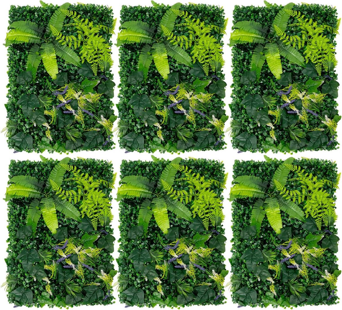 Walls kustgroene wand, decoratieve plantenwand voor binnen en buiten, moderne wandbekleding voor tuin, terras, balkon, onderhoudsvriendelijk, voor kunstplanten, muur, groene muur, 60 x 40 cm
