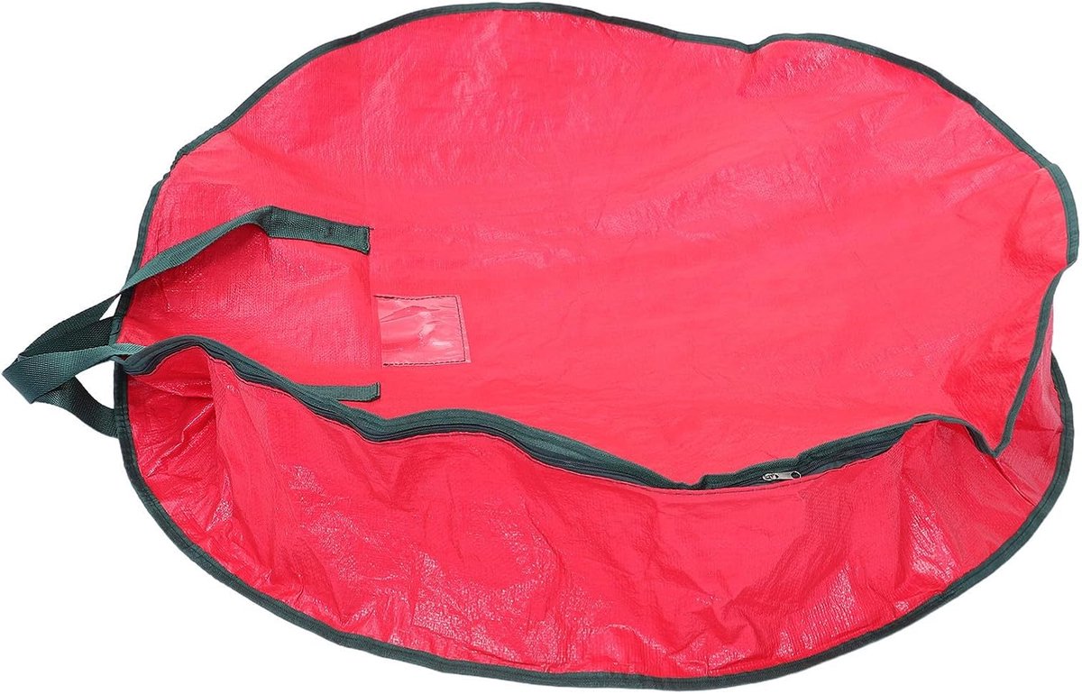 Wreath Storage Bag met Rits Handvat Rond Multifunctioneel Opbergzakje voor Kerstkransen Versieringen