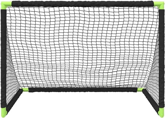 Voetbaldoel voor kinderen, 90 x 64 x 64 cm, inklapbaar voetbaldoel voor tuin en binnen, robuust trainingsdoel met haringen, zwart — afbeelding 2