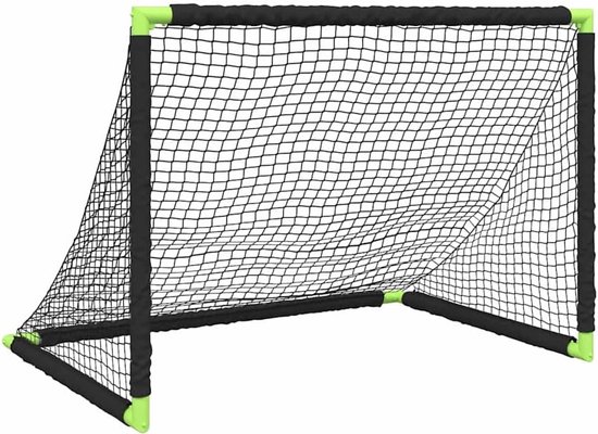Voetbaldoel voor kinderen, 90 x 64 x 64 cm, inklapbaar voetbaldoel voor tuin en binnen, robuust trainingsdoel met haringen, zwart — afbeelding 3