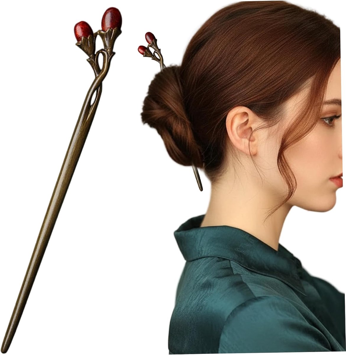 Sandelhout Haar Stick, 18cm Houten Haar Eetstokjes voor Vrouwen Lange & Dikke Haren